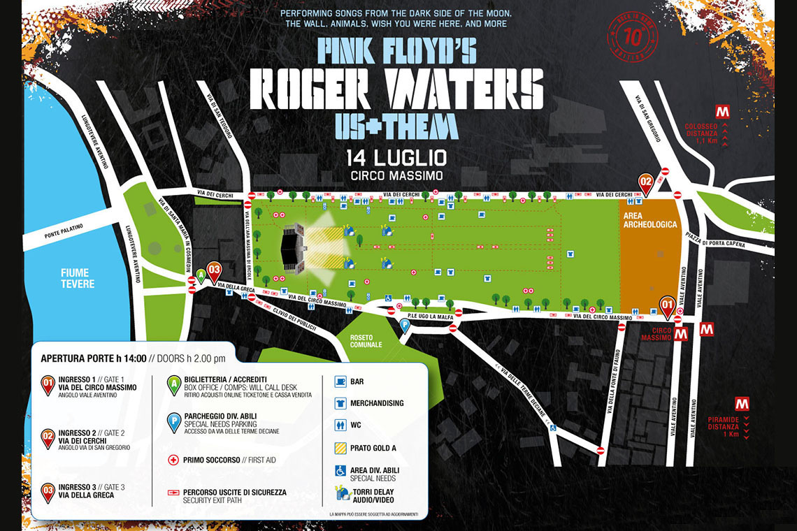 Mappa Roger Waters Roma